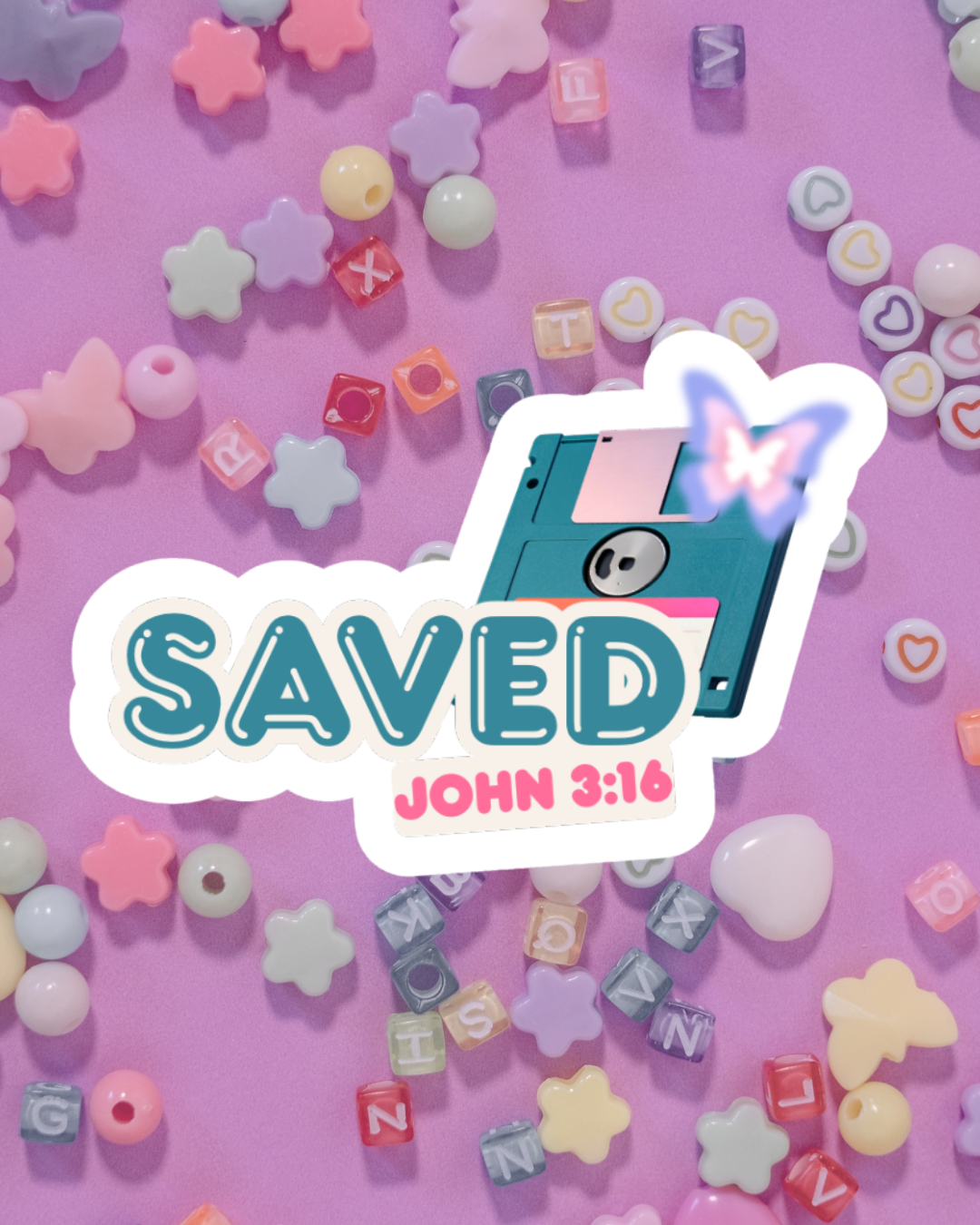 Saved John 3:16 Waterproof Sticker