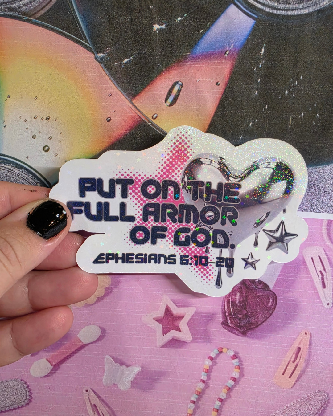 Put On the Full Armor of God Ephesians 6:10-20 Waterproof Sticker